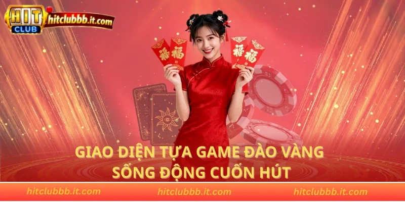 Giao diện tựa game Đào Vàng sống động cuốn hút